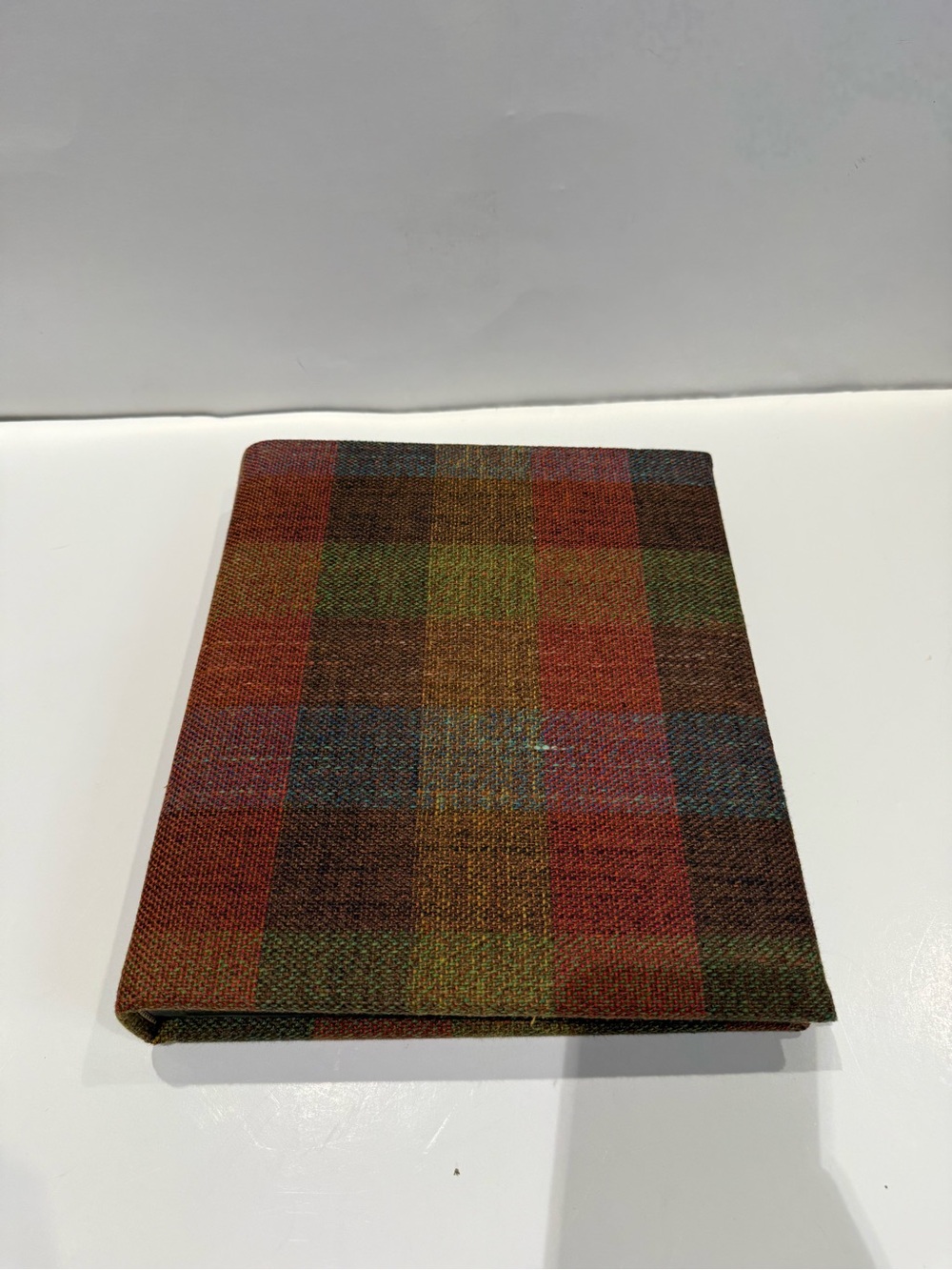 Vintage Plaid Fabric Covered Hardcover Photo Album